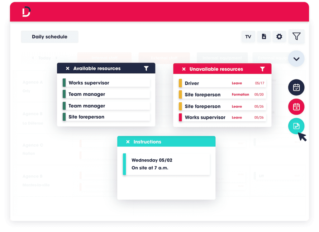 Daily schedule filters